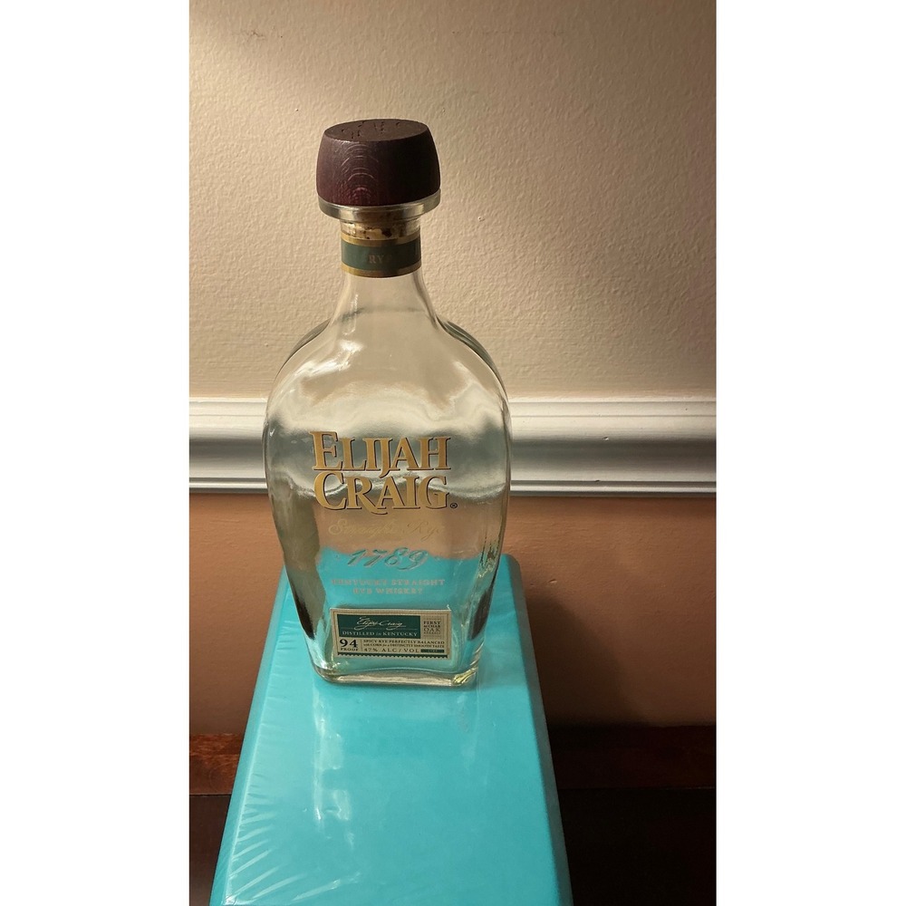 Elijah Craig Straight Rye Whiskey Empty unwashed Bottle 750ml with Cork 1789 - Picture 4 of 4